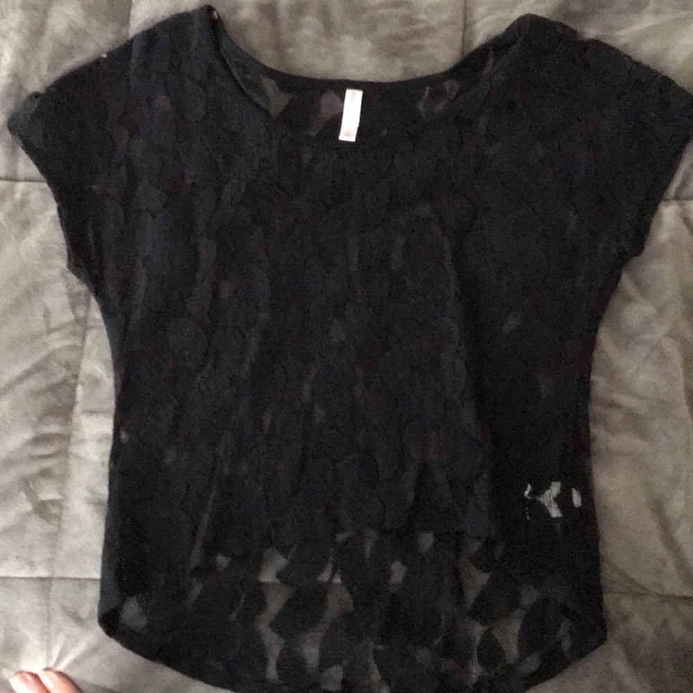 Black Lace Crop Top